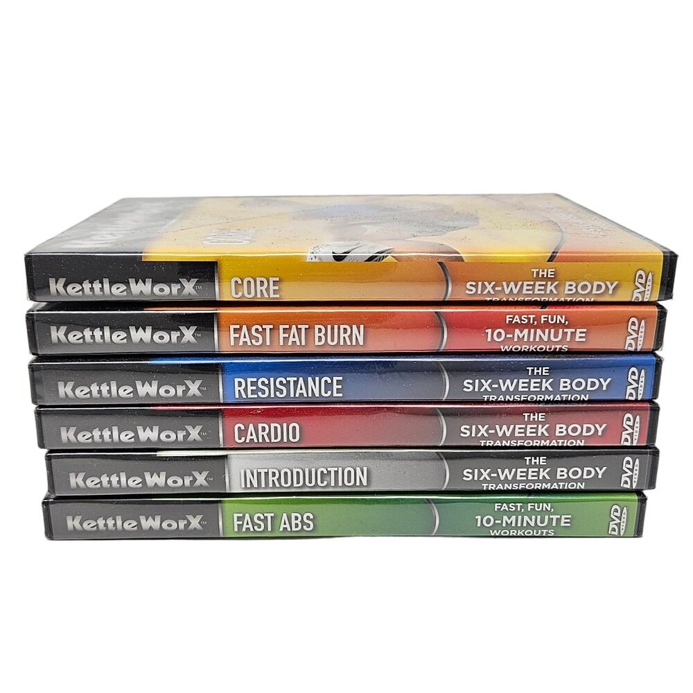 Kettle WorX Workout DVD Set Cardio Core Resistance Fast Fat Burn Core Fast Abs